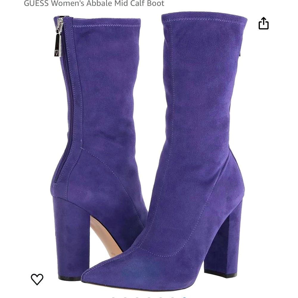 New without box Guess Abbale  purple suede bootie size 10